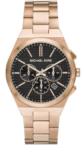  Shop Authentic Michael Kors Lennox Chronograph Black Dial Rose Gold Steel Strap Watch For Men - MK9119 - Luxxuri