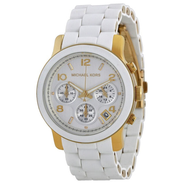  Shop Authentic Michael Kors Runway White Dial White Steel Strap Watch for Women - MK5145 - Luxxuri