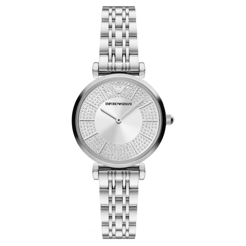  Shop Authentic Emporio Armani Gianni T-Bar Quartz Silver Dial Silver Steel Strap Watch For Women - AR11445 - Luxxuri