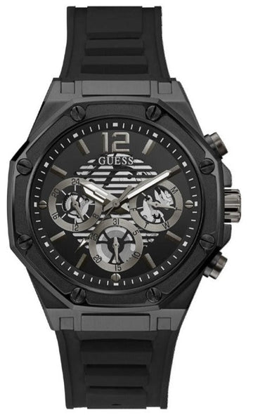  Shop Authentic Guess Momentum Black Dial Black Rubber Strap Watch for Men - GW0263G4 - Luxxuri