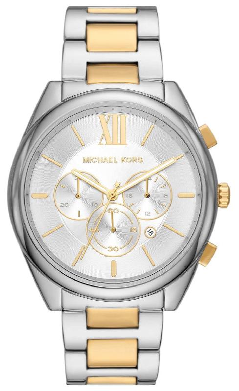  Shop Authentic Michael Kors Janelle Chronograph Silver Dial Two Tone Steel Strap Watch For Men - MK8994 - Luxxuri