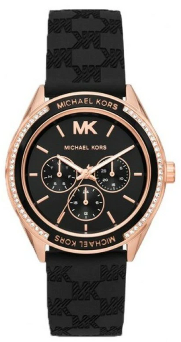  Shop Authentic Michael Kors Jessa Quartz Black Dial Black Silicone Strap Watch For Women - MK7266 - Luxxuri
