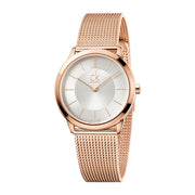  Shop Authentic Calvin Klein Minimal White Dial Rose Gold Mesh Bracelet Watch for Men - K3M21626 - Luxxuri