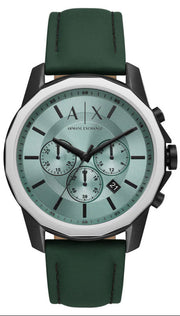  Shop Authentic Armani Exchange Banks Chronograph Green Dial Green Leather Strap Watch For Men - AX1725 - Luxxuri