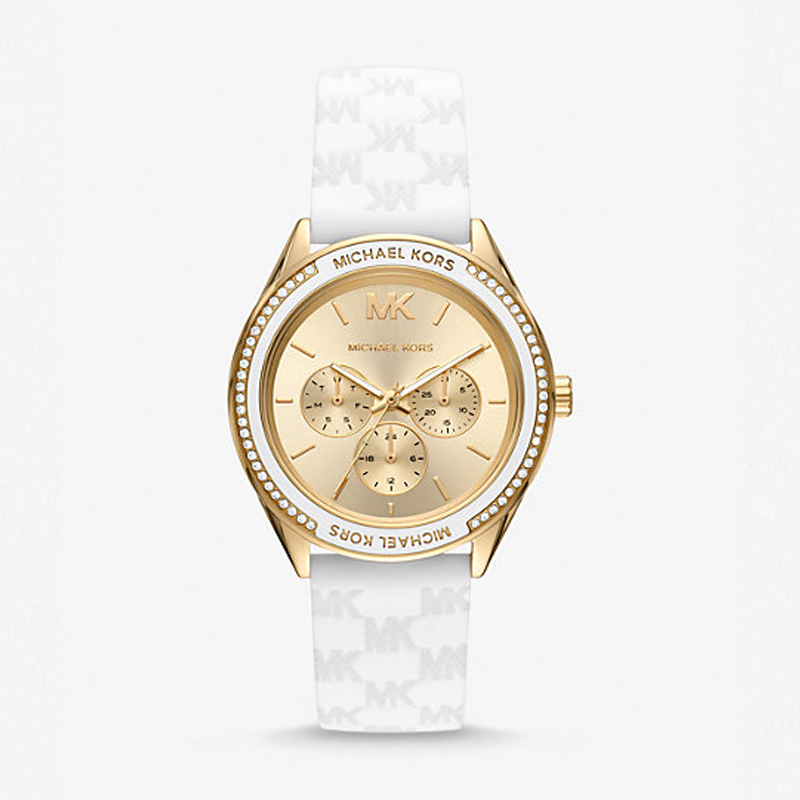  Shop Authentic Michael Kors Jessa Quartz Gold Dial White Silicone Strap Watch For Women - MK7267 - Luxxuri