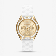  Shop Authentic Michael Kors Jessa Quartz Gold Dial White Silicone Strap Watch For Women - MK7267 - Luxxuri