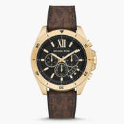  Shop Authentic Michael Kors Brecken Chronograph Black Dial Brown Leather Strap Watch For Men - MK8849 - Luxxuri