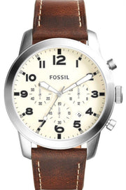  Shop Authentic Fossil Pilot Chronograph White Dial Brown Leather Strap Watch for Men - FS5146 - Luxxuri