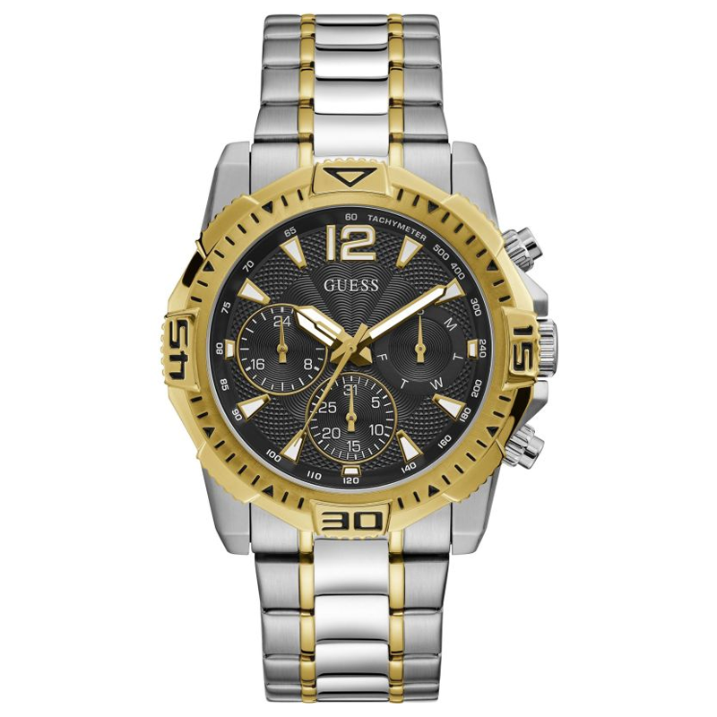  Shop Authentic Guess Commander Chronograph Black Dial Two Tone Steel Strap Watch for Men - GW0056G4 - Luxxuri