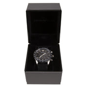  Shop Authentic Emporio Armani Mario Chronograph Black Dial Black Leather Strap Watch For Men - AR11243 - Luxxuri