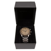  Shop Authentic Emporio Armani Mario Chronograph Beige Dial Silver Steel Strap Watch For Men - AR11352 - Luxxuri