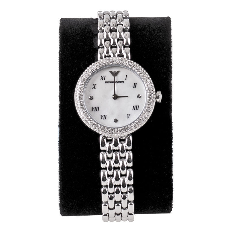  Shop Authentic Emporio Armani Rosa Quartz White Dial Silver Steel Strap Watch For Women - AR11354 - Luxxuri