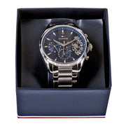  Shop Authentic Tommy Hilfiger Baker Quartz Blue Dial Silver Steel Strap Watch For Men - 1710448 - Luxxuri