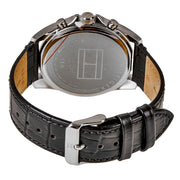  Shop Authentic Tommy Hilfiger Baker Chronograph Black Dial Black Leather Strap Watch For Men - 1710449 - Luxxuri