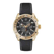  Shop Authentic Versace Casual Chronograph Black Dial Black Leather Strap Watch for Men - VERG003-18 - Luxxuri