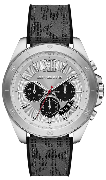  Shop Authentic Michael Kors Brecken Chronograph Silver Dial Grey Leather Strap Watch For Men - MK8922 - Luxxuri