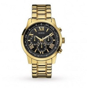  Shop Authentic Guess Horizon Chronograph Black Dial Gold Steel Strap Watch For Men - W0379G4 - Luxxuri
