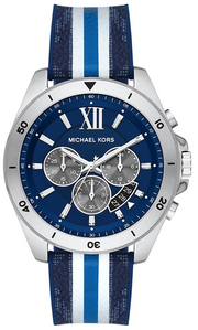  Shop Authentic Michael Kors Brecken Chronograph Blue Dial Two Tone PVC Strap Watch For Men - MK8950 - Luxxuri