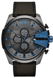  Shop Authentic Diesel Mega Chief Chronograph Black Dial Black Leather Strap Watch For Men - DZ4500 - Luxxuri