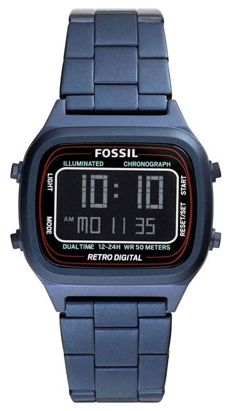  Shop Authentic Fossil Retro Analog-Digital Black Dial Blue Steel Strap Watch for Men - FS5896 - Luxxuri