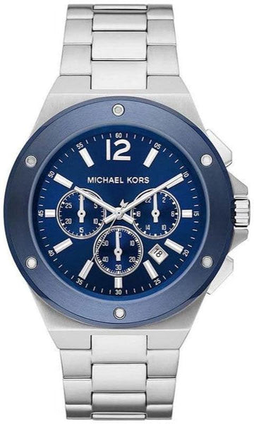  Shop Authentic Michael Kors Lennox Chronograph Blue Dial Silver Steel Strap Watch For Men - MK8938 - Luxxuri