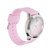  Shop Authentic Guess Crush Crystals Silver Dial Pink Rubber Strap Watch for Women - W1223L1 - Luxxuri