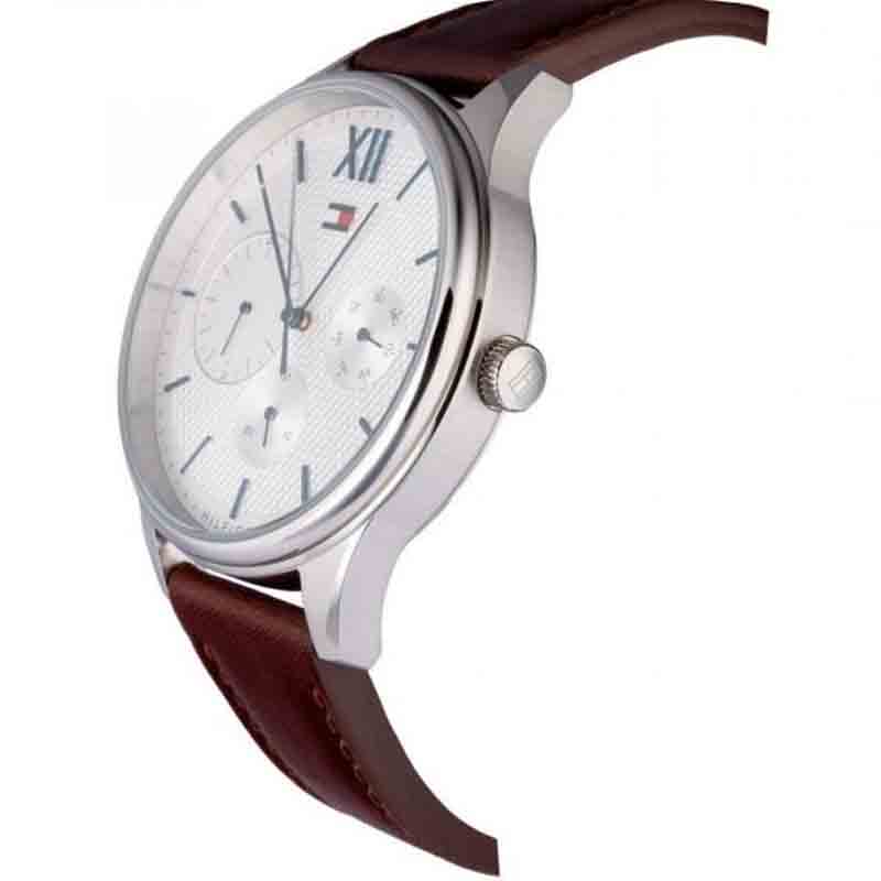  Shop Authentic Tommy Hilfiger Damon Quartz White Dial Brown Leather Strap Watch for Men - 1791418 - Luxxuri