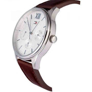  Shop Authentic Tommy Hilfiger Damon Quartz White Dial Brown Leather Strap Watch for Men - 1791418 - Luxxuri