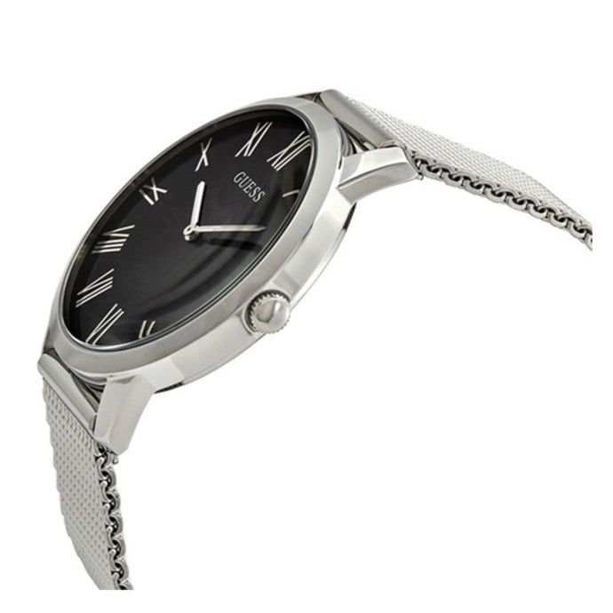  Shop Authentic Guess Analog Black Dial Silver Mesh Bracelet Watch for Men - W1263G1 - Luxxuri