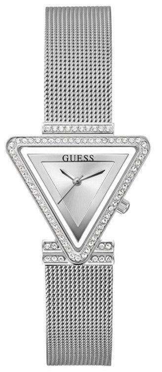  Shop Authentic Guess Fame Diamonds Silver Dial Silver Mesh Bracelet Watch for Women - GW0508L1 - Luxxuri