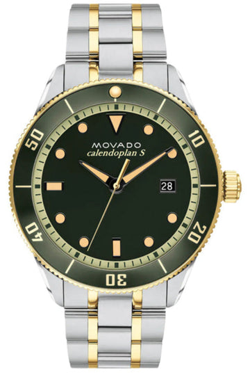  Shop Authentic Movado Heritage Calendoplan Black Dial Two Tone Steel Strap Watch For Men - 3650096 - Luxxuri