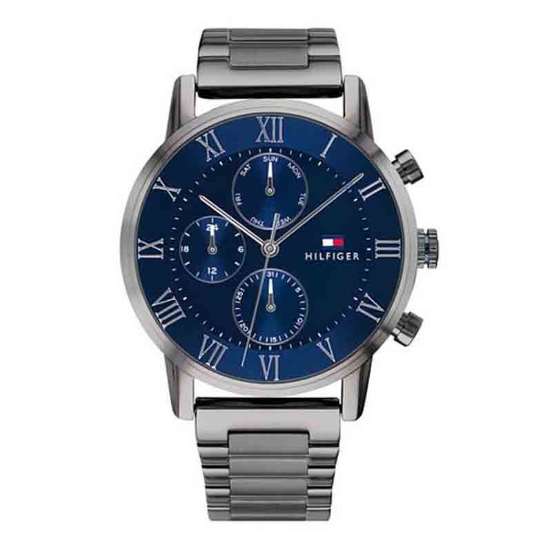  Shop Authentic Tommy Hilfiger Kane Quartz Blue Dial Black Steel Strap Watch for Men - 1791456 - Luxxuri