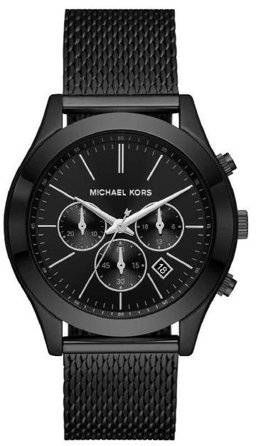  Shop Authentic Michael Kors Slim Runway Chronograph Black Dial Black Mesh Bracelet Watch For Men - MK9060 - Luxxuri
