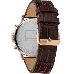  Shop Authentic Tommy Hilfiger Daniel Black Dial Brown Leather Strap Watch for Men - 1710379 - Luxxuri
