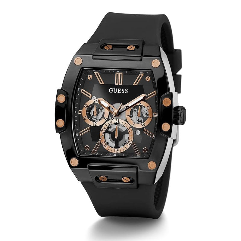  Shop Authentic Guess Phoenix Multifunction Black Dial Black Silicone Strap Watch For Men - GW0203G8 - Luxxuri