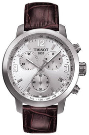  Shop Authentic Tissot PRC 200 Chronograph Silver Dial Brown Leather Strap Watch For Men - T055.417.16.037.00 - Luxxuri