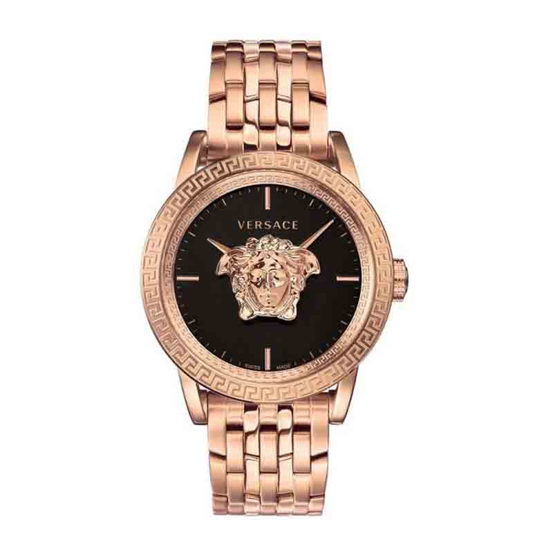  Shop Authentic Versace Palazzo Empire Black Dial Rose Gold Steel Strap Watch for Men - VERD00718 - Luxxuri