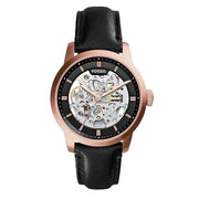  Shop Authentic Fossil Townsman Automatic Skeleton Black Dial Black Leather Strap Watch for Men - ME3084 - Luxxuri