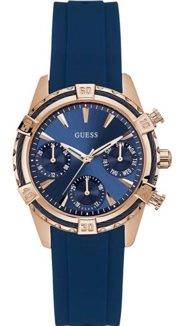  Shop Authentic Guess Analog Quartz Blue Dial Blue Rubber Strap Watch For Women - W0562L3 - Luxxuri