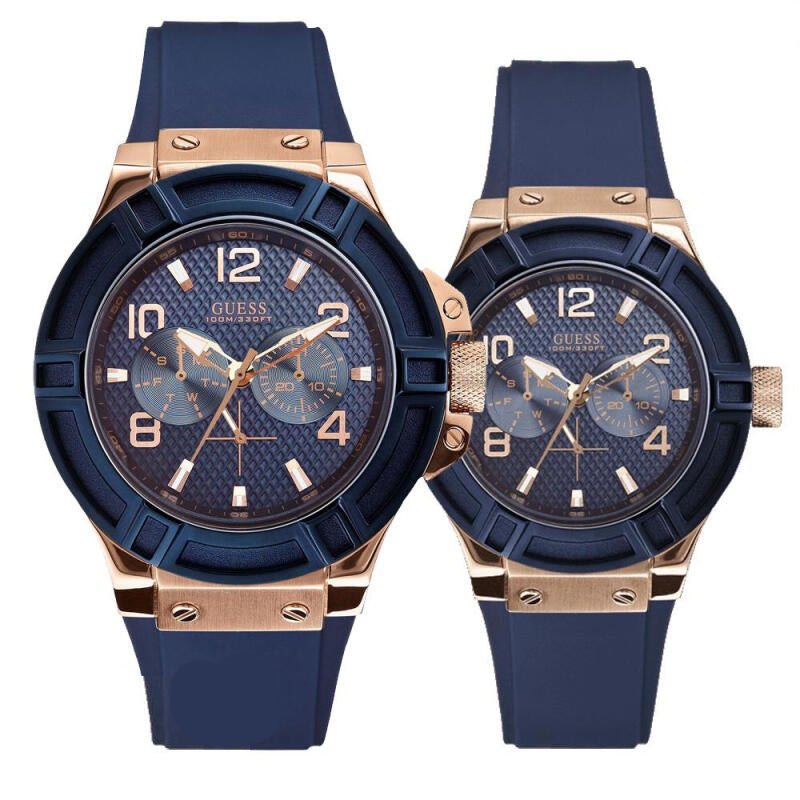  Shop Authentic Guess Rigor Blue Dial Blue Silicone Strap Watch For Men - W0247G3 - Luxxuri
