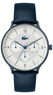 Lacoste Club White Dial Blue Leather Strap Watch for Men - 2011140