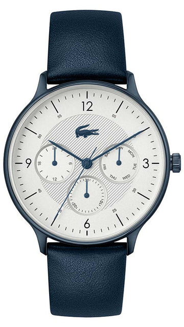 Lacoste Club White Dial Blue Leather Strap Watch for Men - 2011140