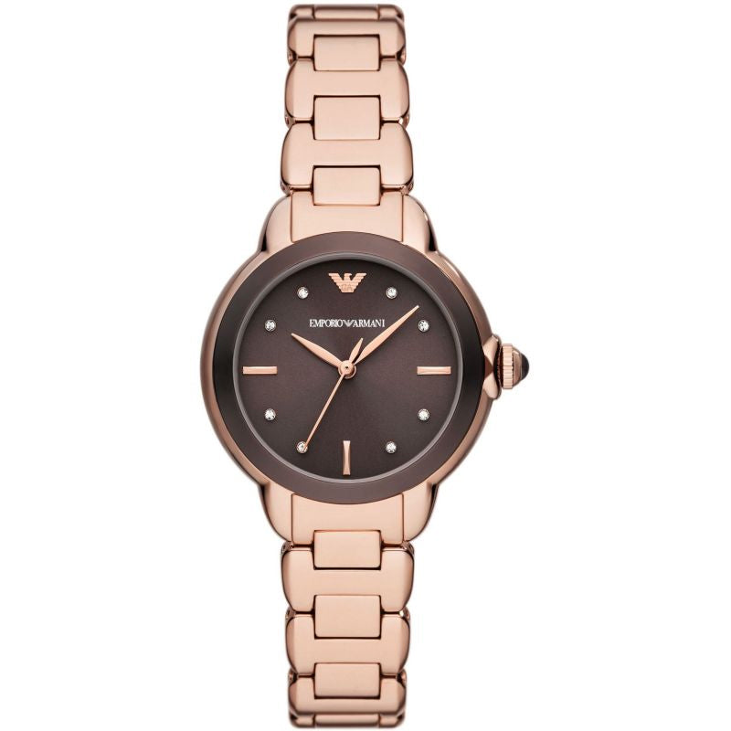  Shop Authentic Emporio Armani Mia Quartz Brown Dial Rose Gold Steel Strap Watch For Women - AR11570 - Luxxuri