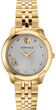  Shop Authentic Versace Audrey Quartz Grey Dial Gold Steel Strap Watch for Women - VELR00719 - Luxxuri