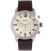  Shop Authentic Fossil Pilot Chronograph White Dial Brown Leather Strap Watch for Men - FS5146 - Luxxuri
