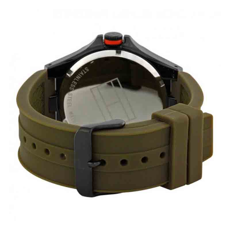  Shop Authentic Tommy Hilfiger Drew Black Dial Green Rubber Strap Watch for Men - 1791065 - Luxxuri
