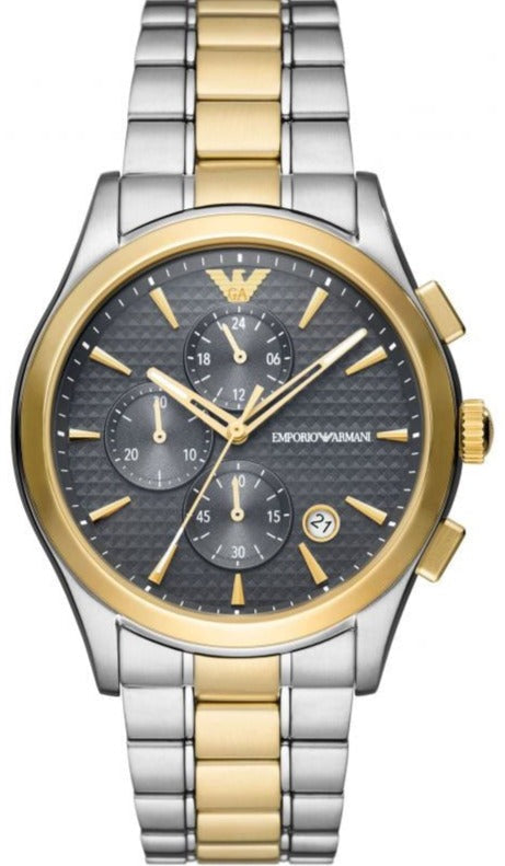  Shop Authentic Emporio Armani Paolo Chronograph Grey Dial Two Tone Steel Strap Watch For Men - AR11527 - Luxxuri