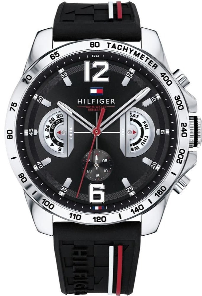  Shop Authentic Tommy Hilfiger Decker Quartz Black Dial Black Rubber Strap Watch for Men - 1791473 - Luxxuri