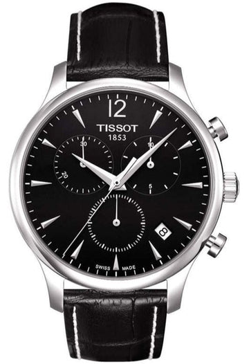  Shop Authentic Tissot T Classic Tradition Chronograph Black Dial Black Leather Strap Watch For Men - T063.617.16.057.00 - Luxxuri