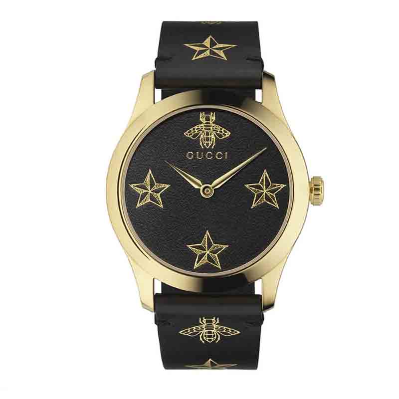  Shop Authentic Gucci G-Timeless Black Dial Black Leather Strap Watch For Women - YA1264055 - Luxxuri